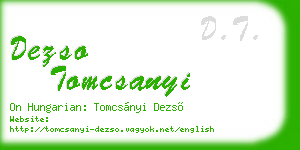 dezso tomcsanyi business card