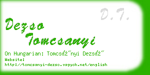 dezso tomcsanyi business card